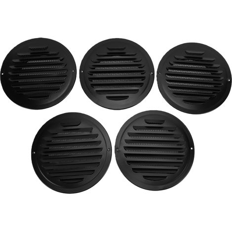 Couvercle de Ventilation de Soffit avec maille d'écran, Grille de Ventilation ronde pour Garages, hangars, bureaux, salles de bains, camping-car, noir, 5 pièces (1/5)