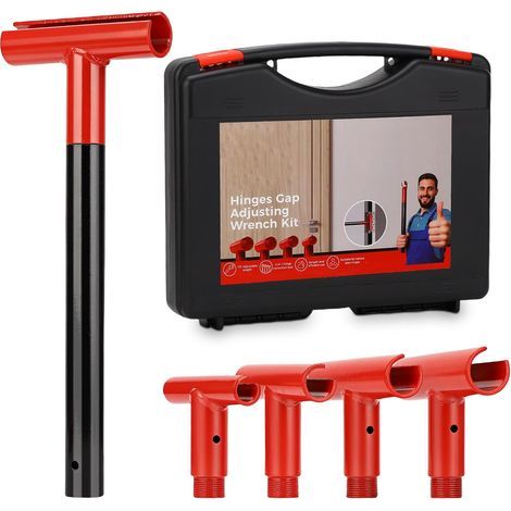 Door hinge adjustment tool, 4-in-1 hinge gap adjustment conical wrench, adjustable wrench for 14-27mm door hinges (1/5)