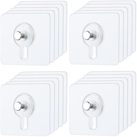 Set of 20 Adhesive Picture Hangers Without Drilling, Wall Mounting Frame Hangers, Adhesive Frame Attachment Hooks for Hanging Photo Frames, Photos, Paintings (20) (1/5)
