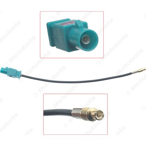 Adaptateur universel FAKRA vers MCX pour antenne radio DAB, pour montage sur voiture. (1/4)