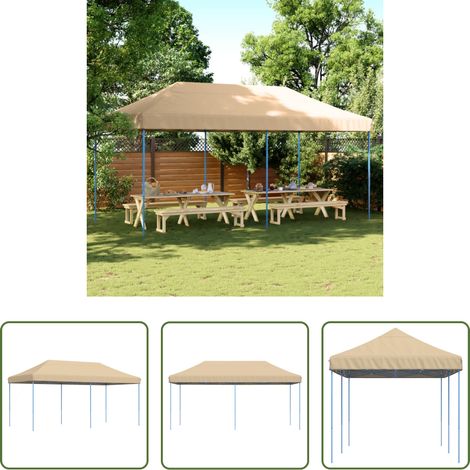 Pop-Up Zelt -  Partyzelt Faltbar Pop-Up Beige 580x292x315 cm (1/5)