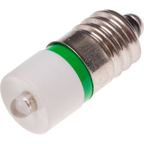 Voyant à LED Vert, culot E10, 24V c.a. / V c.c. ( Prix pour 1 )