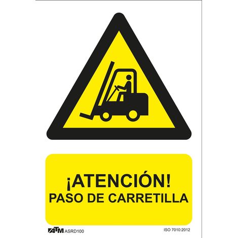 Panneau de danger pour distributeur automatique de billets en PVC, mesurant 100x100 cm, destiné aux chariots.