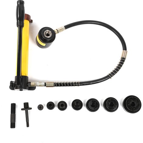 Kit de poinçonnage hydraulique SYK-8B, ouvre-perçage acier inoxydable 22-60 mm, 6 matrices incluses, pour tôles et métaux. (1/5)