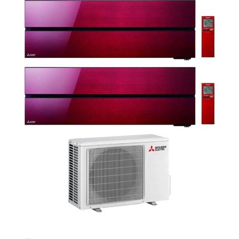 Mitsubishi Climatizzatore Dual Split Kirigamine MSZ-LN Rosso 9+9 con MXZ-2F33VF3 Inverter R-32 Wi-Fi Optional Classe A+++