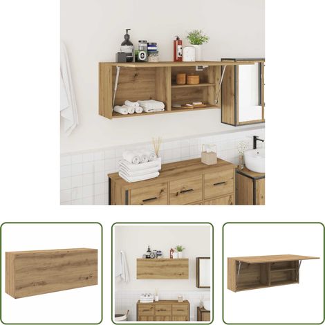 vidaXL Wandregal - Bad-Wandschrank Artisan-Eiche 100x25x40 cm Holzwerkstoff (1/5)