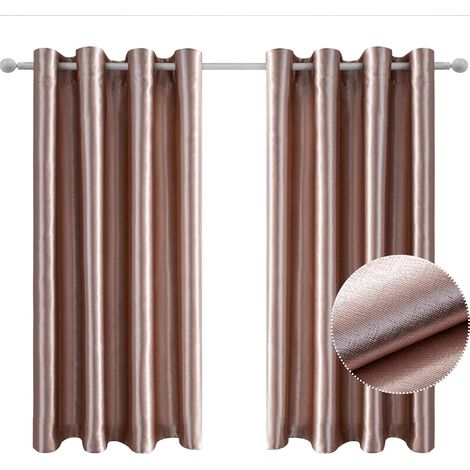 Rideaux Intérieurs Lot De 2, Rideau Thermique Isolant Anti Froid Et Chaleur, Rideaux Occultants, Rideau Occultant Thermiques, Rideau Salon, Rideau Phonique, 117x137 cm, Rose (1/5)