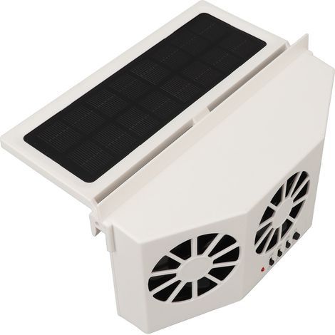 Ventilateur Solaire pour Voiture 1.5W - 3 Sorties d'Air, Ventilation Automobile Écologique, Blanc (1/5)