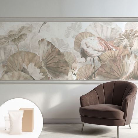 Papier peint intissé à motifs décoratifs pour salon chambre et bureau Décoration murale élégante avec colle Nature élégante 250x104 cm (1/5)