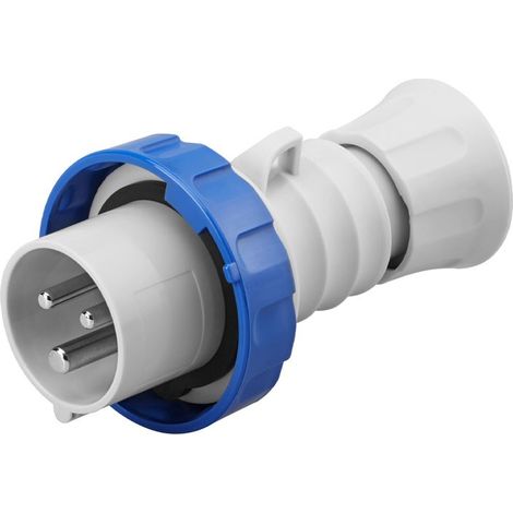 Gerader mobiler Stecker IP69 2P+E 32A 200-250V 50/60Hz Blaue Schraube Verdrahtung (1/2)