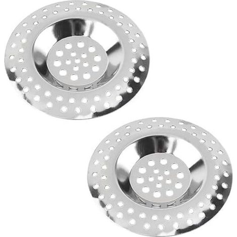 CSPARKV 2 Pièces Filtre de Vidange, Filtre à évier en Acier Inoxydable, Filtre Douche Cheveux,Grille Evier Cuisine de 7,1 cm,Antirouille et à Vidange Rapide,Crépine Universelle pour évier,Douche et Ba (1/5)