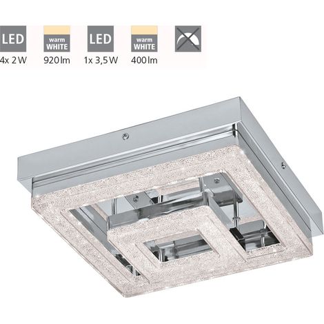 Plafoniera Moderna Fradelo Acciaio Cromo 1 Luce Led Integrato 2W (1/4)