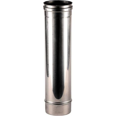 Tubo per canna fumaria mt 1  diametro 80 mm. sp 0,5 mm acciaio 304