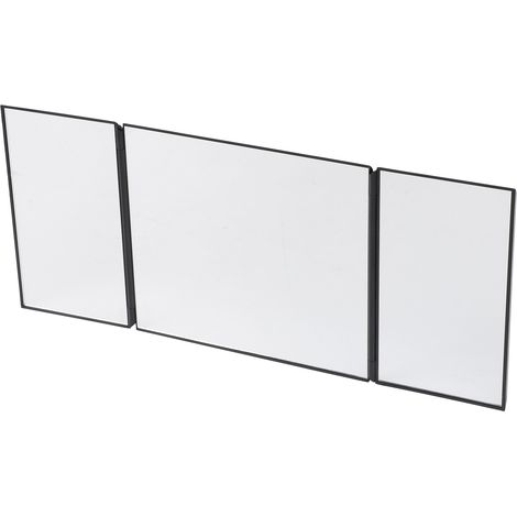 Miroir de courtoisie pliable pour pare-soleil de voiture, en trois parties, universel pour camion, SUV, rétroviseur noir (1/5)