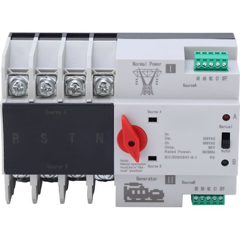 Automatic 4P Dual Power Transfer Switch for Home AC230V 63A Coil (1/5)