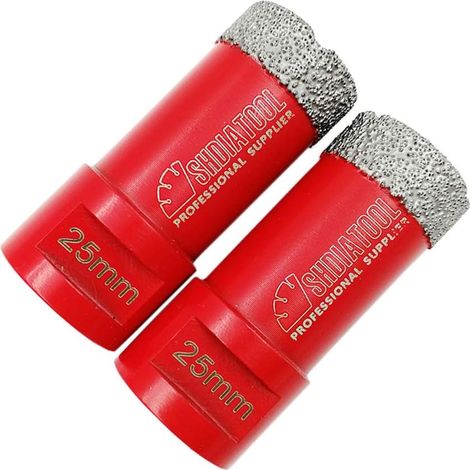 Ineasicer Forets Diamant 2 Pièces 25mm Trépans de Forage avec Filetage M14 pour Perçage à sec en Porcelaine Carrelage Granit Marbre (1/5)