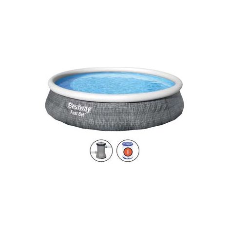 PISCINA FAST SET AUTOPORTANTE TONDA CM.457X84H.  kg.23,3  lt.9.677 filtro cartuccia (art.57313)    BESTWAY