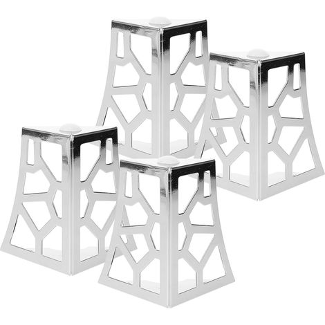10 cm verchromt durchbrochenes Design 4er Set Ersatzbeine