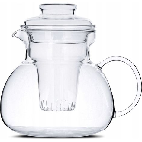 Teiera in vetro resistente al calore con infusore da 1,5 l e coperchio