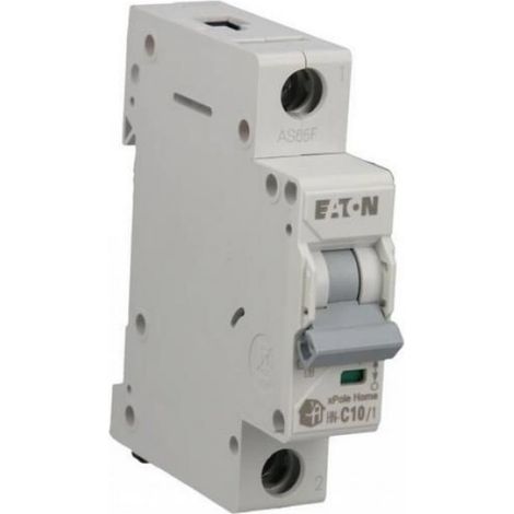 Disjoncteur 1P - Courbe C - 10 A - Pouvoir de coupure 6 kA - Tension AC - Pour tableau électrique domestique - Unité