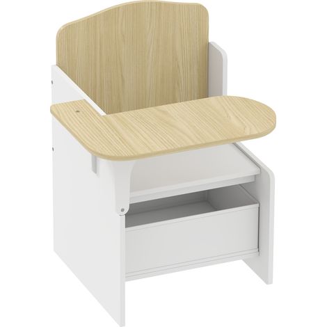 Bureau et chaise enfants. Bac rangement, 2-en-1, dessin, lecture, jeux, blanc - Un bureau pour les enfants (1/5)
