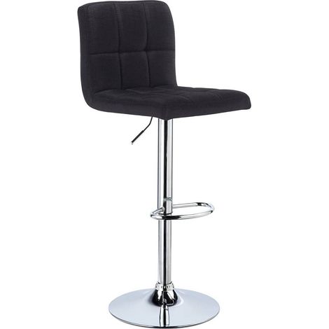 WOLTU 1 x Barhocker Barstuhl Tresenhocker Stuhl drehbar und höhenverstellbar Tresen Hocker Leinen Schwarz (1/5)