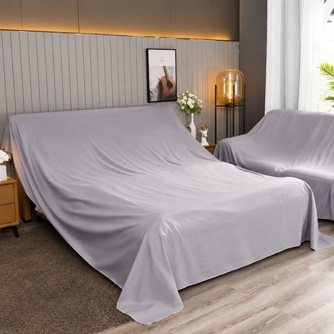 Housse protection meubles gris moyen 3,5 x 4 m avec coutures d'assemblage, adapté pour ensemble canapé 4 places et table basse, 34 × 27 × 9 cm, 1,45 kg – Livraison gratuite