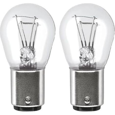 Clear Glass Brake Light Bulb,1 Pair Contact Base Pin Clear Double Filament BA15s 382 P21/5W,12V 21/5W Car Brake Light Bulb