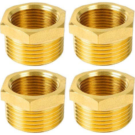 4 Pièces Réducteur En Laiton Adaptateur 1 à 3/4 Pouces (Ag Ø 32mm x F Ø 25mm), Réducteur Ag/Ig, Filetage Mâle à Mamelon Femelle, Convient à l'Eau Potable, Raccords De Plomberie, Conduites d'Eau (1/5)