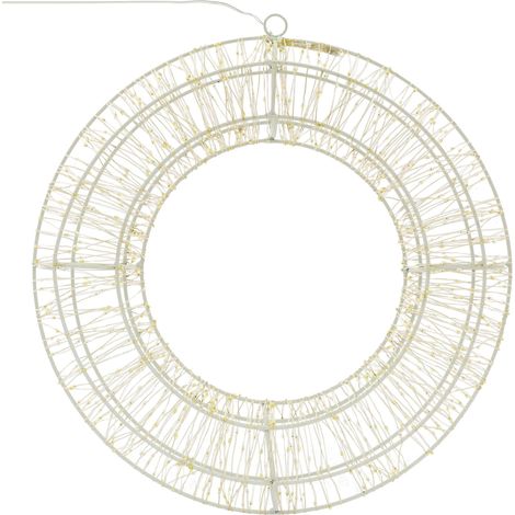 ECD Germany LED Metall Kranz Ø38cm mit 960 LEDs, Warmweiß, Hängekranz mit Timer, IP44 Wasserdicht, Innen/Außen, Strombetrieben, Weihnachtskranz Lichterkranz Türkranz Weihnachten Deko LED Lichterkette (1/5)