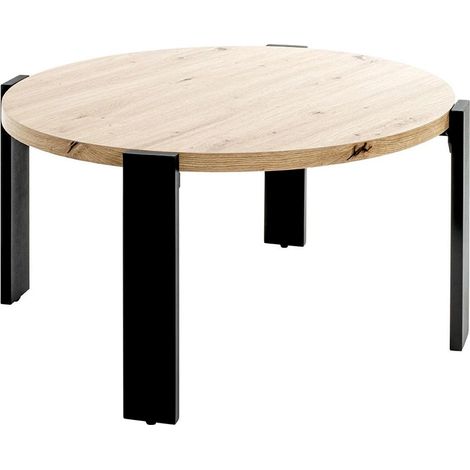 Table Basse Design "Tiny" 75cm Naturel & Noir
