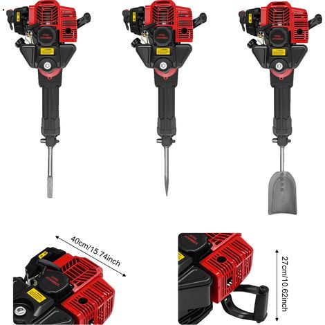 Perceuse à poteaux, 52CC 2 temps, moteur à essence, outil multifonction, noir (1/2)