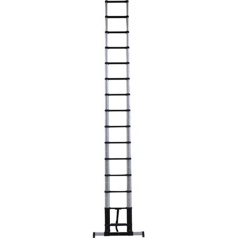 Tubesca Comabi – Échelle télescopique 5.30M 15 marches alu 94844 – Stabilisateurs télescopiques – Norme EN 131-6 classe professionnelle