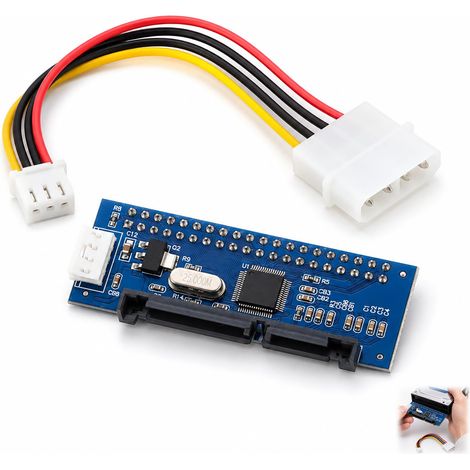1 Pièce IDE/PATA Adaptateur Disque 40 Broches vers SATA Femelle, Adaptateur Convertisseur IDE/PATA-SATA, Carte Adaptatrice pour disque dur de bureau 3,5 CD DVD PC Bureau, Stockage Interne Informatique (1/5)