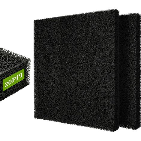 2 Pièces 20 PPI Tampons Filtrants en Mousse, éponge Filtrante Nitrifiante, Découpables sur Mesure, Accessoires de Filtration pour Aquariums, Bassins et Aquariums Récifaux (47x47x2cm, 20 PPI) (1/5)