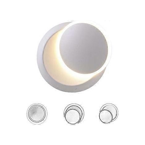 Wandleuchte für den Innenbereich, weiße LED-Wandlampe, 5 W, moderne Wandleuchte, warmweiß, kreative 2-in-1-Wandleuchte aus Eisen mit LED-Beleuchtung (Weiß)