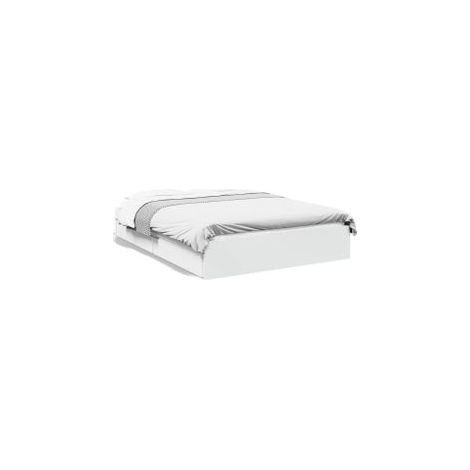 Cadre de lit avec tiroirs blanc 140x190 bois d'ingénierie (1/5)