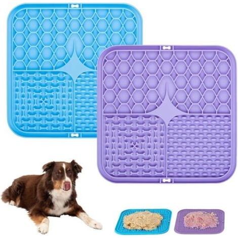 2 Tapis de lécher Chien avec Ventouses, sans BPA, Soulage l'Anxiété, Gamelle Anti Glouton, Facile à Nettoyer, pour Bain, Toilettage