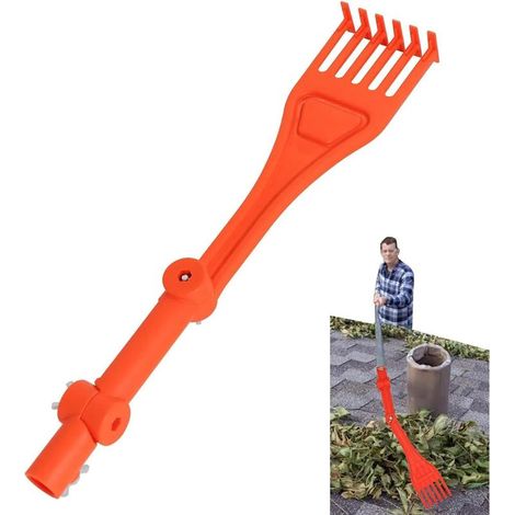 Gutter cleaning tool, rake with rotating handle, gutter cleaning, gutter cleaner with adjustable handle, gutter cleaning tool with long handle, gutter cleaning tool (1/5)