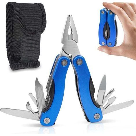 Multiutensile tascabile 11 in 1 in acciaio inossidabile con cacciavite, sega, apriscatole, coltello e altro ancora, ideale per campeggio, escursionismo e piccole riparazioni. (1/4)