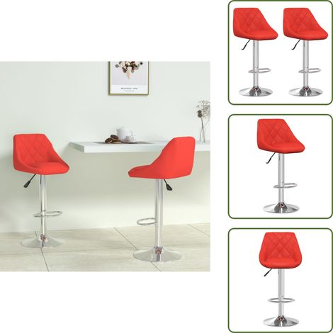 Tabourets de bar lot de 2 rouge similicuir - Chaise De Comptoir - Chaises De Comptoir - Chaise - Chaises (1/5)