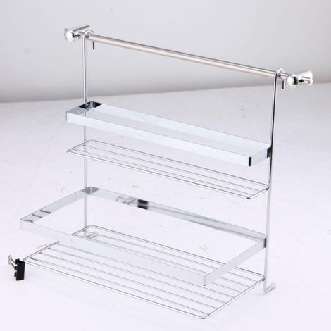 Ensemble d'étagères de douche Novaliv de haute qualité 31,5 x 33 x 18,5 cm en acier chromé Maintien antidérapant et organisation efficace pour votre