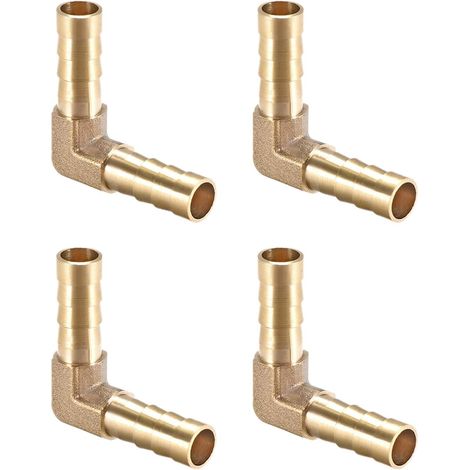8mm Dia 90 Degré Raccord cannelé en Laiton 4PCS Doré (1/5)