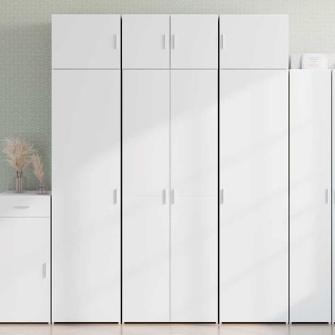 vidaXL Mobile Portaoggetti Bianco 70x42,5x225 cm in Truciolato