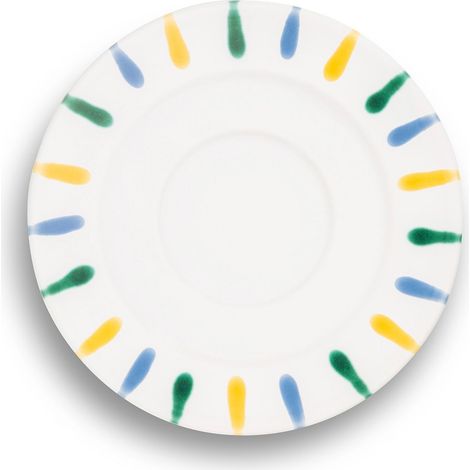 Gmundner Cerámica Colorido Flameado, Plato Café Gourmet (Ø 16cm)