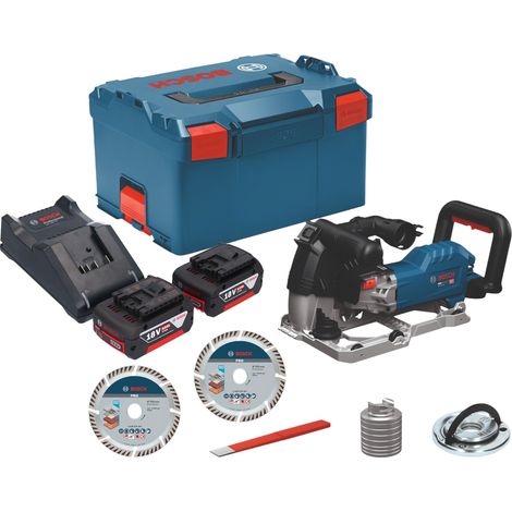 Bosch GNF 18V-40 Akku Mauernutfräse 18 V 40 mm Brushless + 2x Akku 5,0 Ah + Ladegerät + L-Boxx