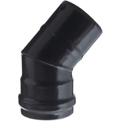 curva gomito 45o in acciaio 12 cm 120 mm nero per stufe a pellet 1,2 mm porcellanato