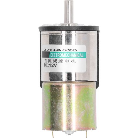 Moteur à engrenages CC 37GA520 DC12V 10W, moteur électrique miniature à balais, réducteur à vitesse lente, moteur à basse vitesse, 0-10 tr/min. (1/5)