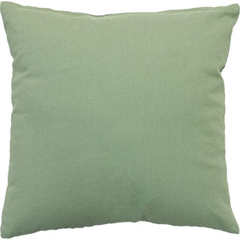 Coussin déhoussable 60x60 cm LOLA 100% coton coloris VERT ARGILE