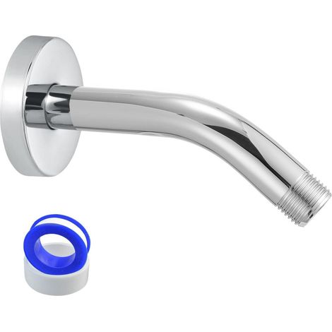 Duscharm Verlängerung 15cm Edelstahl Chrom mit Flansch und Teflonband (1/5)